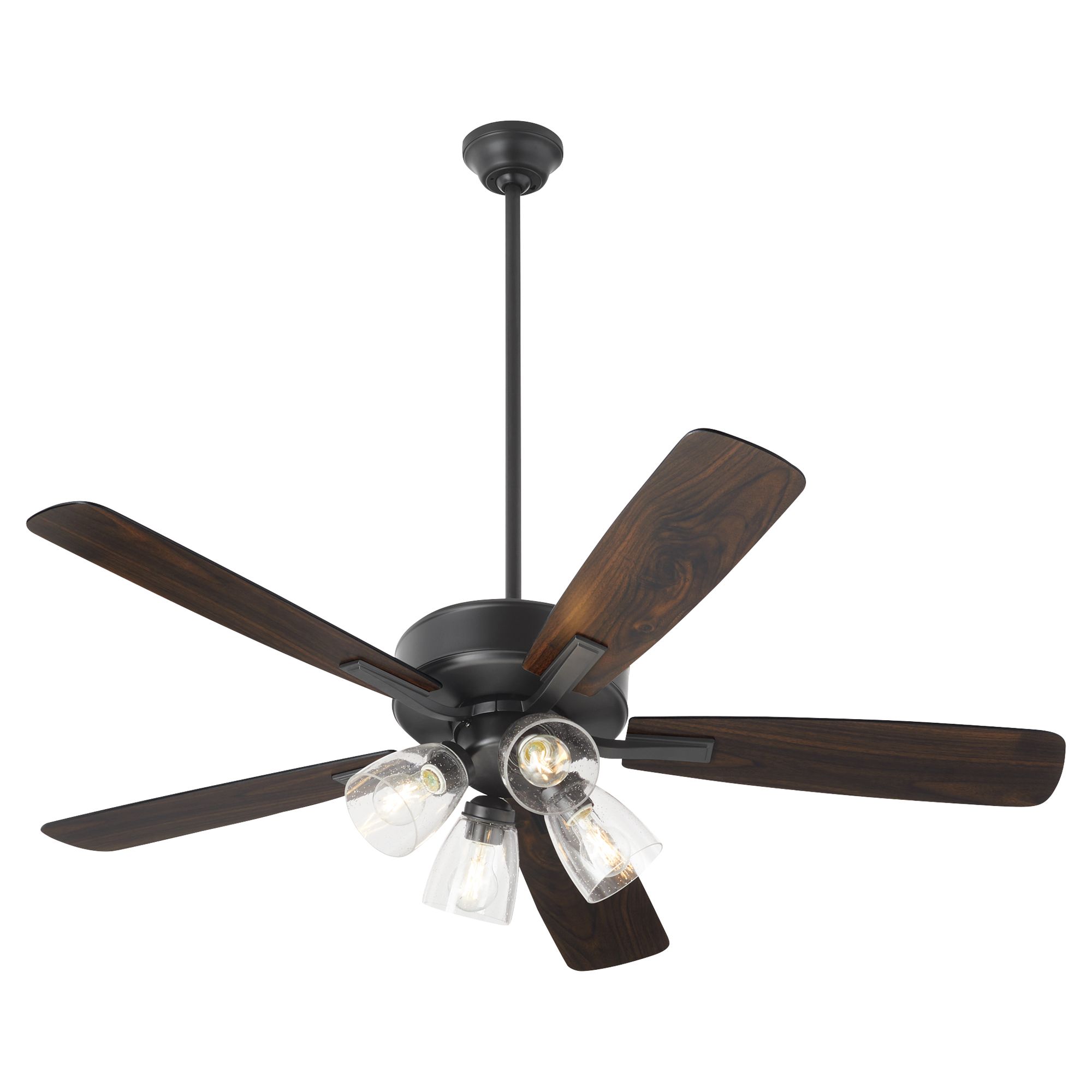 Image 2 Quorum International Ovation 4LT Matte Black with Walnut Blades Ceiling Fan more views
