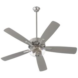 Quorum International Ovation 52" Clear Seeded Bowl Satin Nickel Ceilin