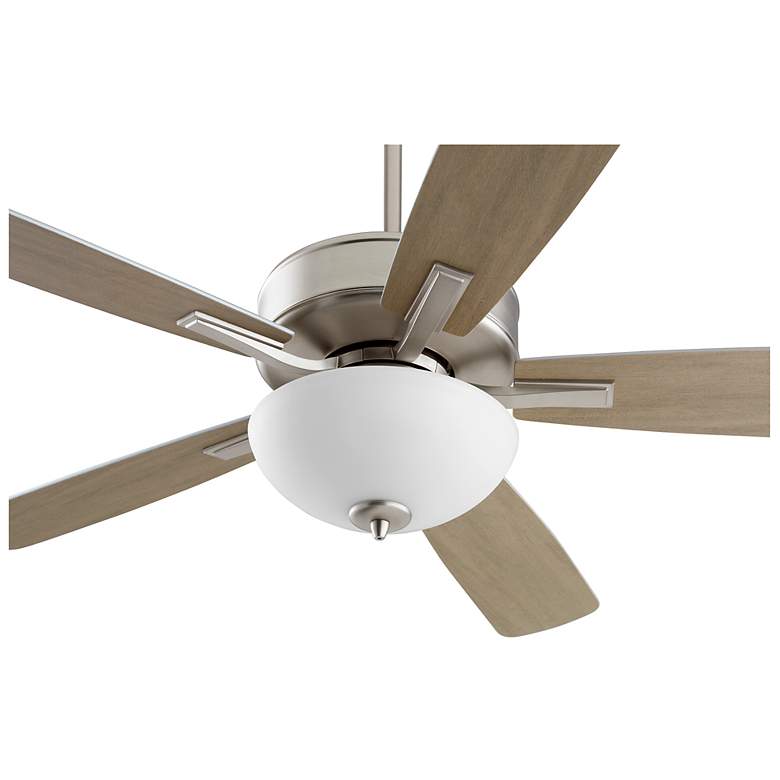 Image 1 Quorum International Ovation 52" Satin Opal Bowl Satin Nickel Ceiling