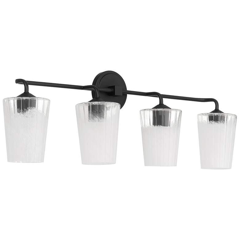Image 1 Quorum International Providence 4LT Matte Black Vanity Light