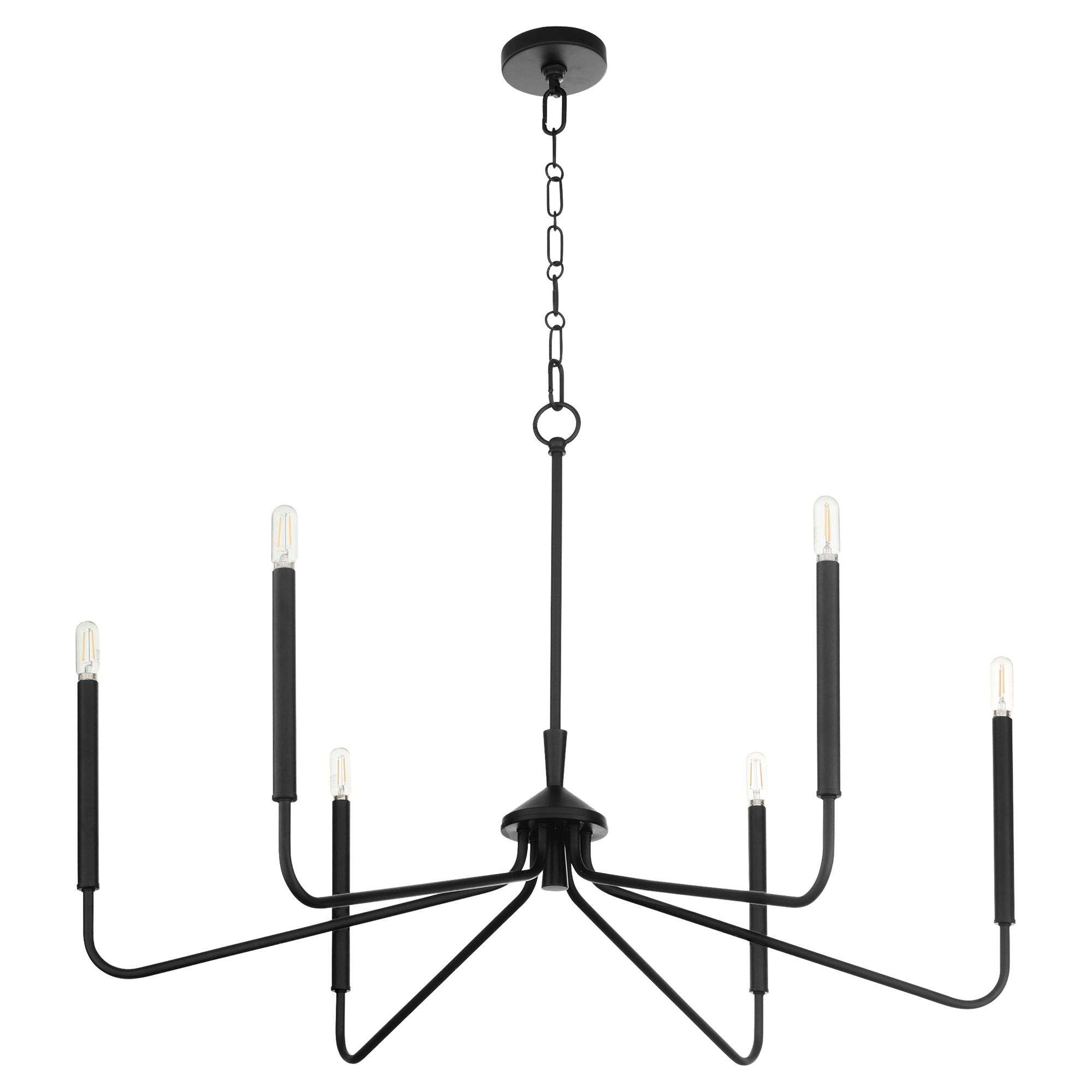 Image 2 Quorum International Providence 6LT Matte Black Chandelier more views