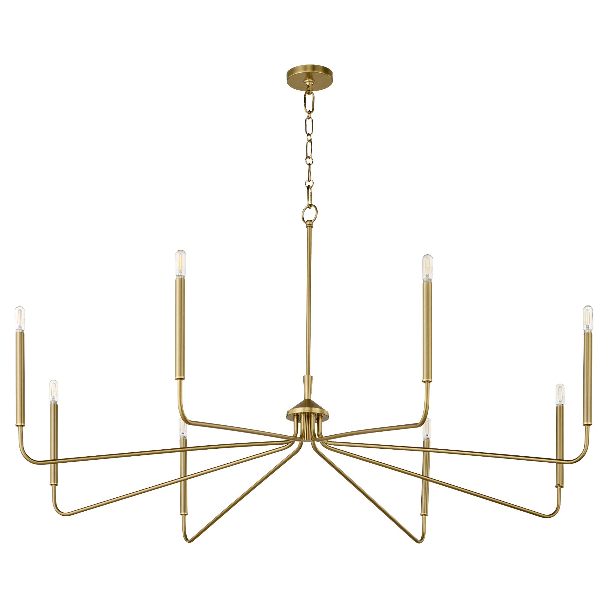 Image 2 Quorum International Providence 8LT Aged Brass Chandelier more views
