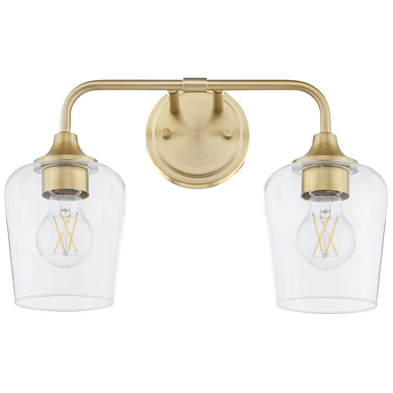 Image 1 Quorum International Raymond 2LT Aged Brass Vanity Light