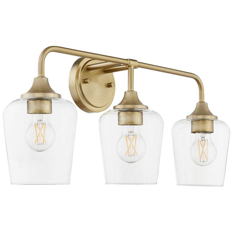 Image 1 Quorum International Raymond 3LT Aged Brass Vanity Light