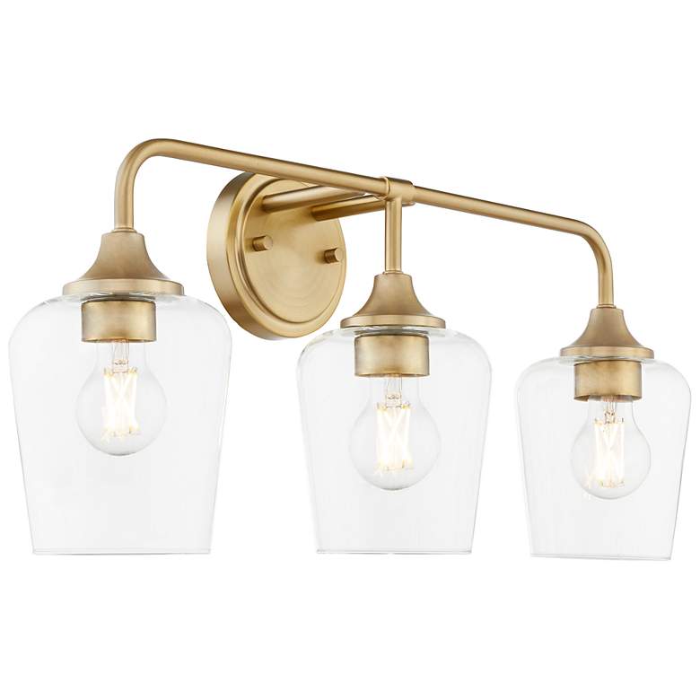 Image 2 Quorum International Raymond 3LT Aged Brass Vanity Light more views
