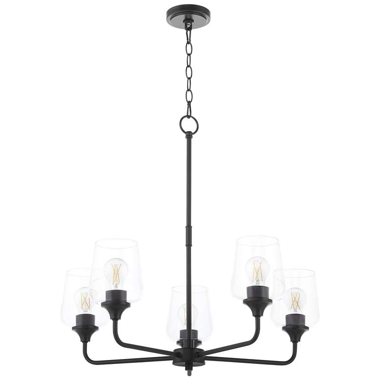 Image 1 Quorum International Raymond 5LT Matte Black Chandelier