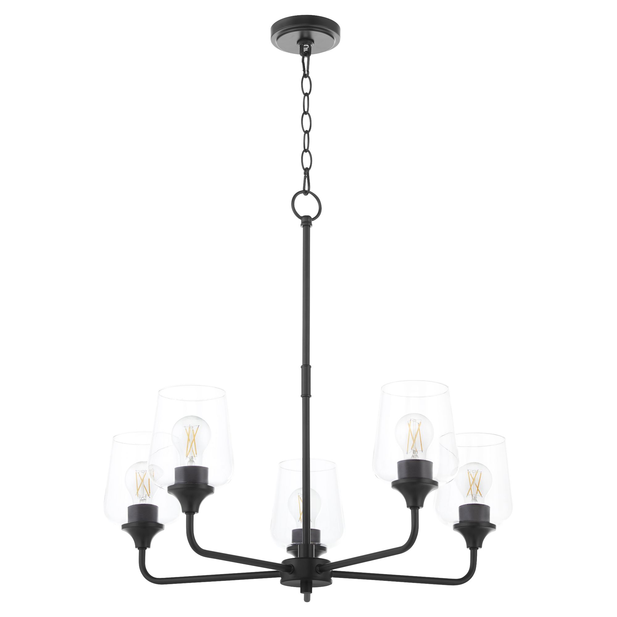 Image 2 Quorum International Raymond 5LT Matte Black Chandelier more views