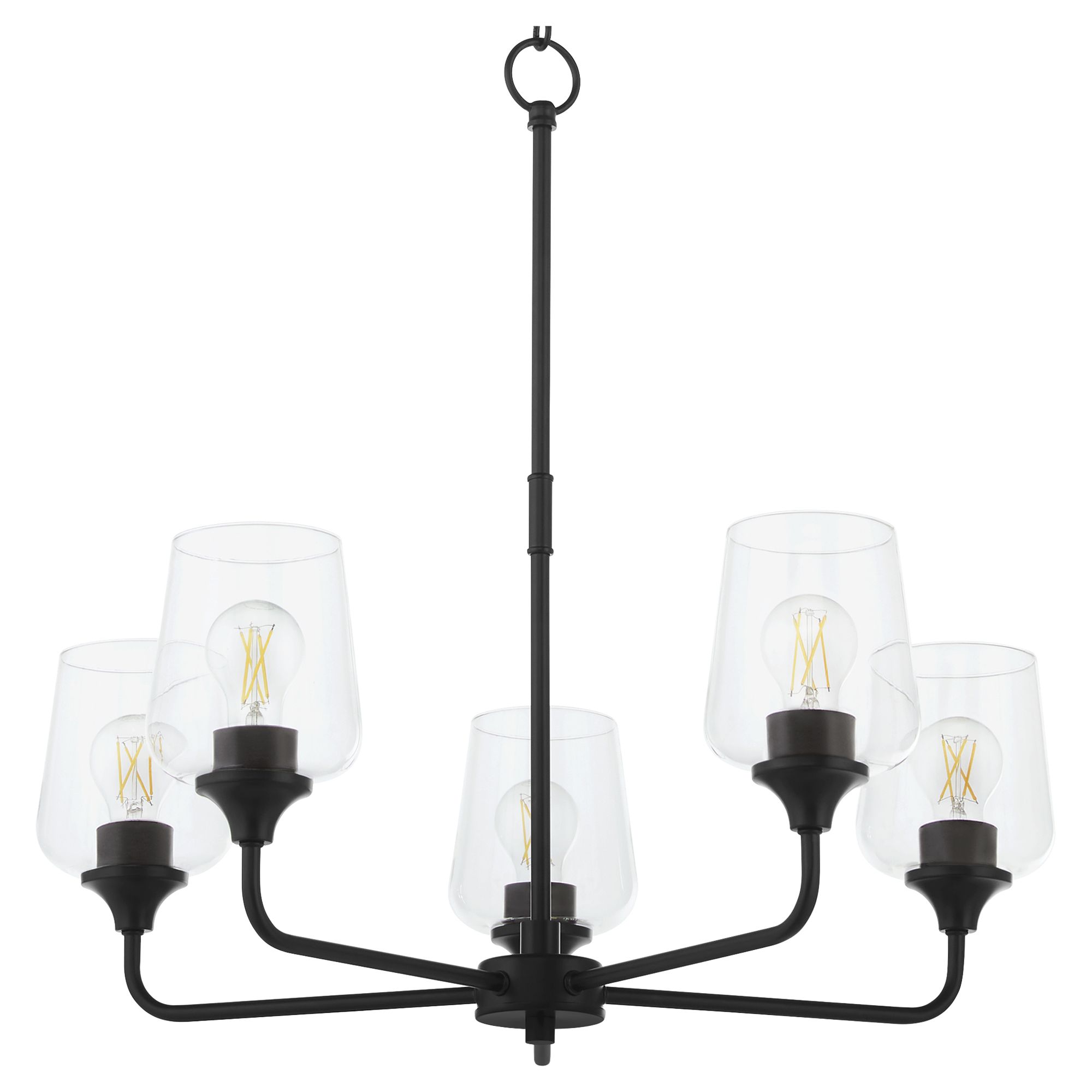Image 4 Quorum International Raymond 5LT Matte Black Chandelier more views