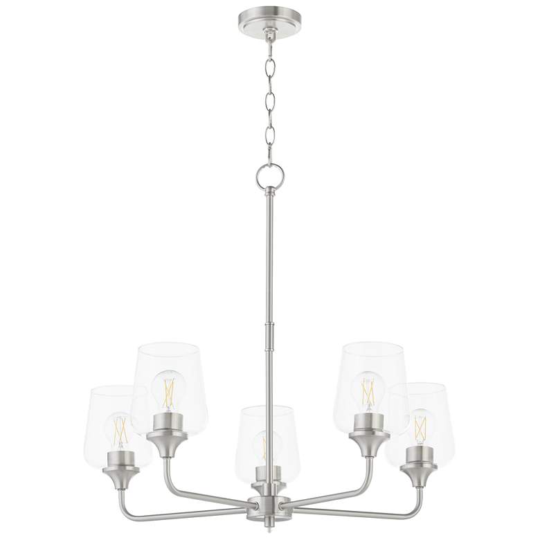 Image 1 Quorum International Raymond 5LT Satin Nickel Chandelier