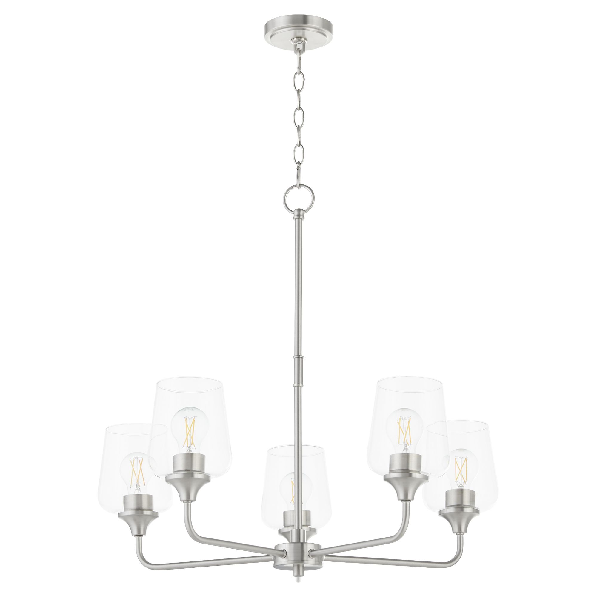 Image 2 Quorum International Raymond 5LT Satin Nickel Chandelier more views
