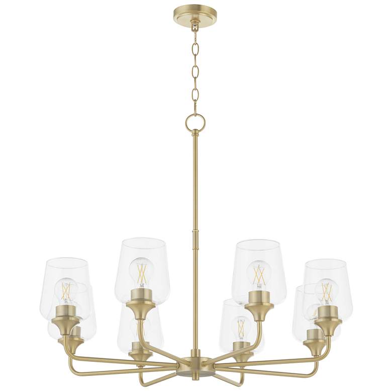 Image 1 Quorum International Raymond 8LT Aged Brass Chandelier