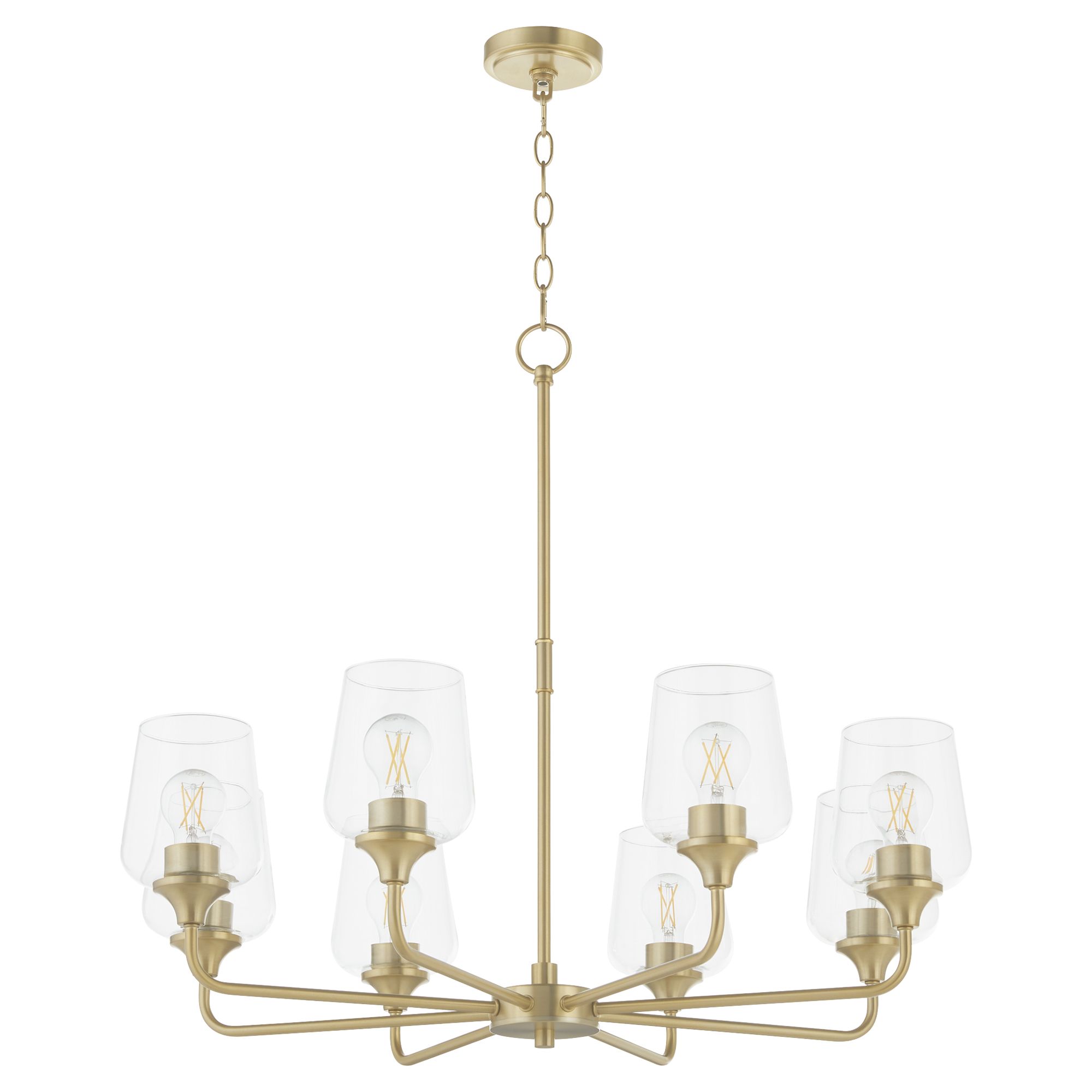 Image 2 Quorum International Raymond 8LT Aged Brass Chandelier more views