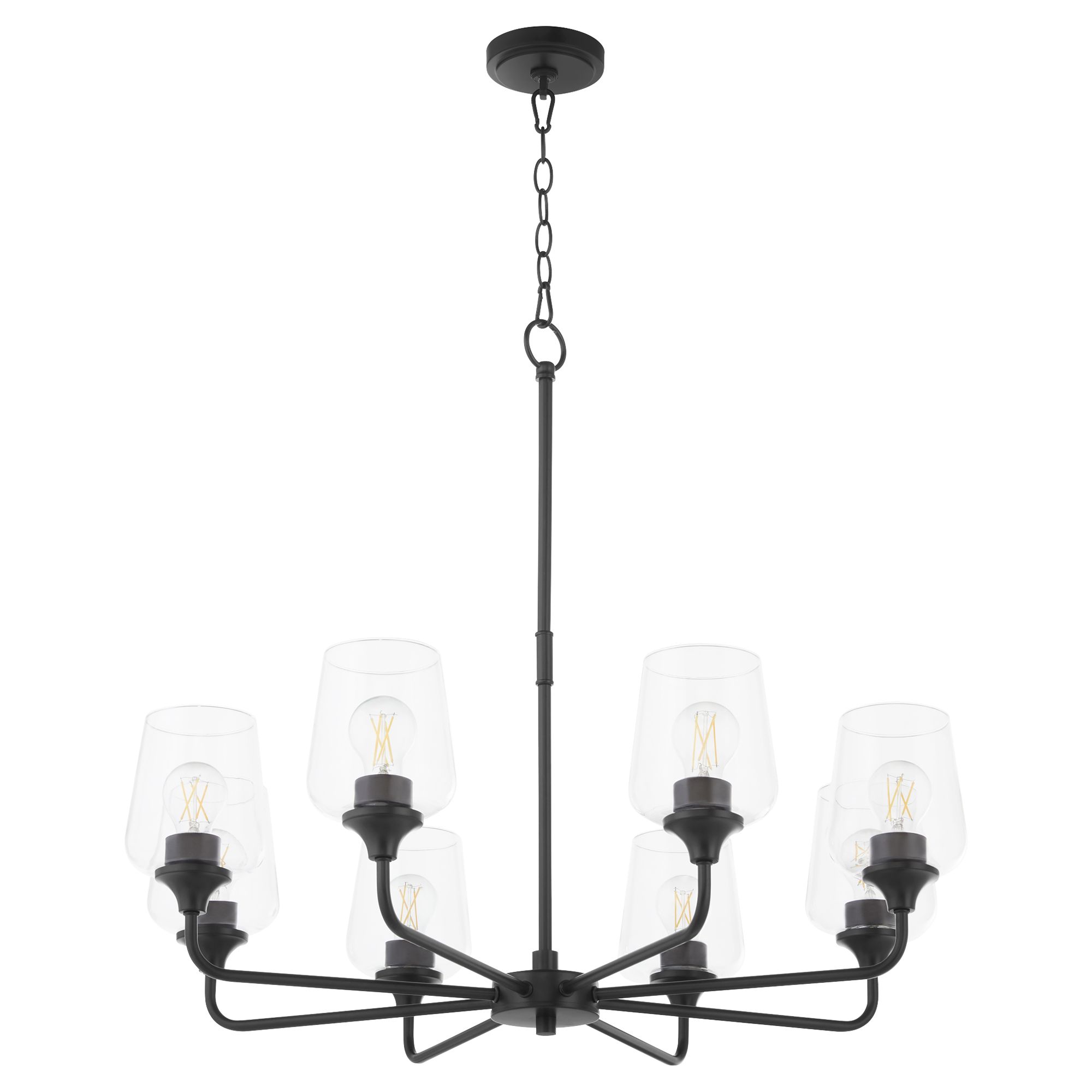 Image 2 Quorum International Raymond 8LT Matte Black Chandelier more views