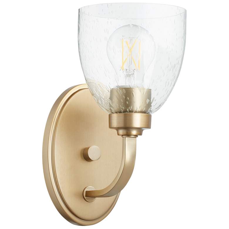 Image 1 Quorum International Reyes 1LT AGB w Seeded Glass Wall Mount