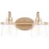 Quorum International Reyes 2LT Aged Brass Clear Seeded Glass Vanity Light