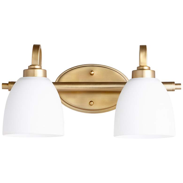 Image 1 Quorum International Reyes 2LT Aged Brass Vanity Light