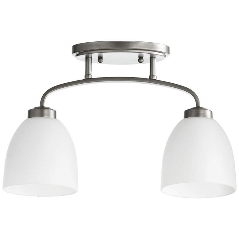 Image 1 Quorum International Reyes 2LT Classic Nickel Ceiling Mount