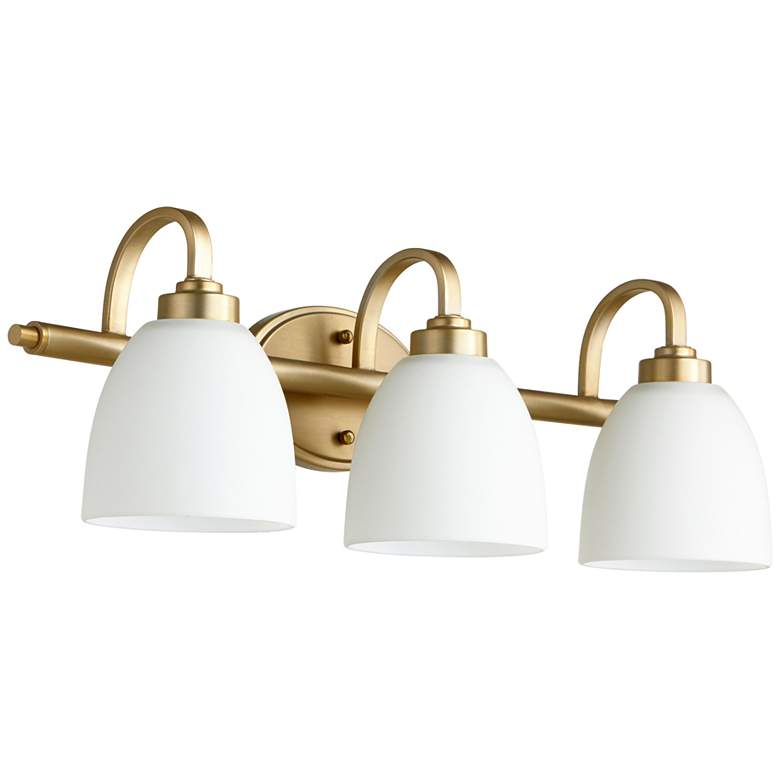 Image 1 Quorum International Reyes 3LT Aged Brass Vanity Light
