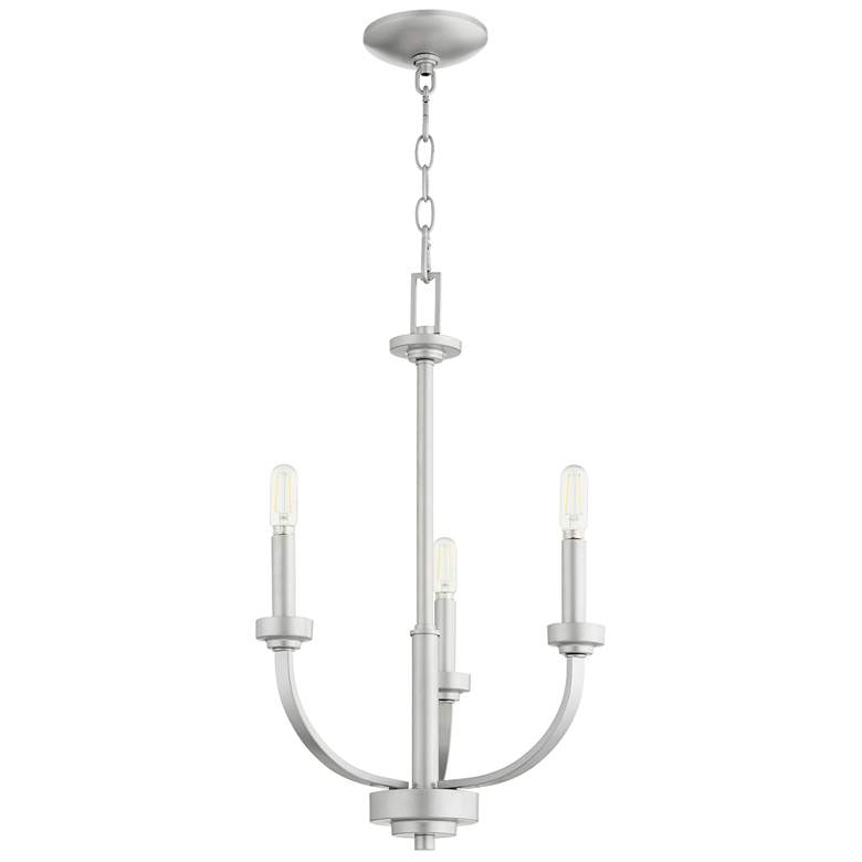 Image 1 Quorum International Reyes 3LT Classic Nickel Chandelier