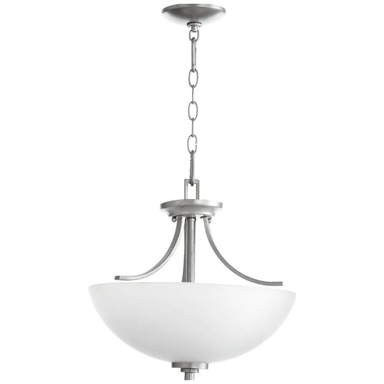 Image 1 Quorum International Reyes 3LT Classic Nickel Semi-Flush Mount