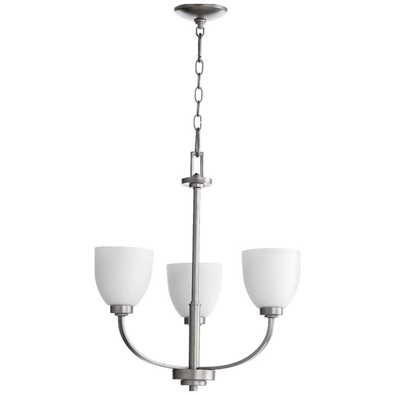 Image 1 Quorum International Reyes 3LT Classic Nickel Transitional Chandelier