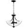 Quorum International Reyes 3LT Textured Black Semi-Flush Mount