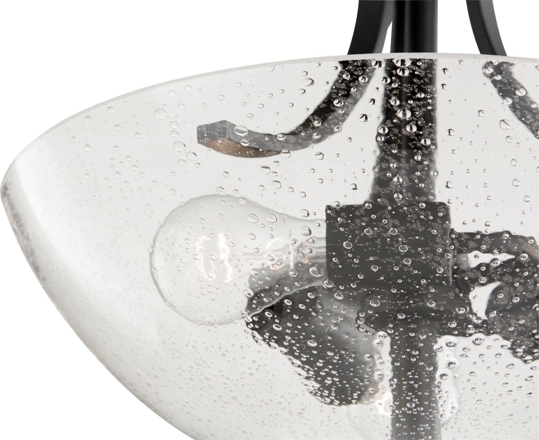 Image 3 Quorum International Reyes 3LT Textured Black Semi-Flush Mount more views