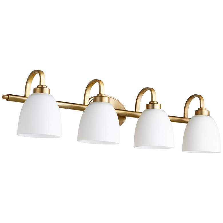 Image 1 Quorum International Reyes 4LT Aged Brass Vanity Light