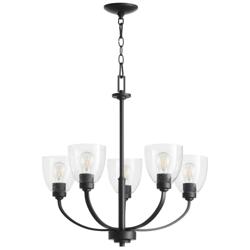 Quorum International Reyes 5LT Textured Black Transitional Chandelier