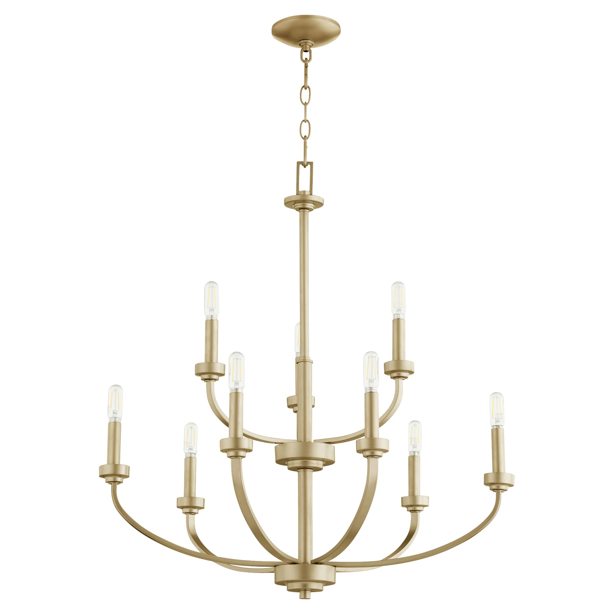 Image 2 Quorum International Reyes 9LT Aged Brass Chandelier more views