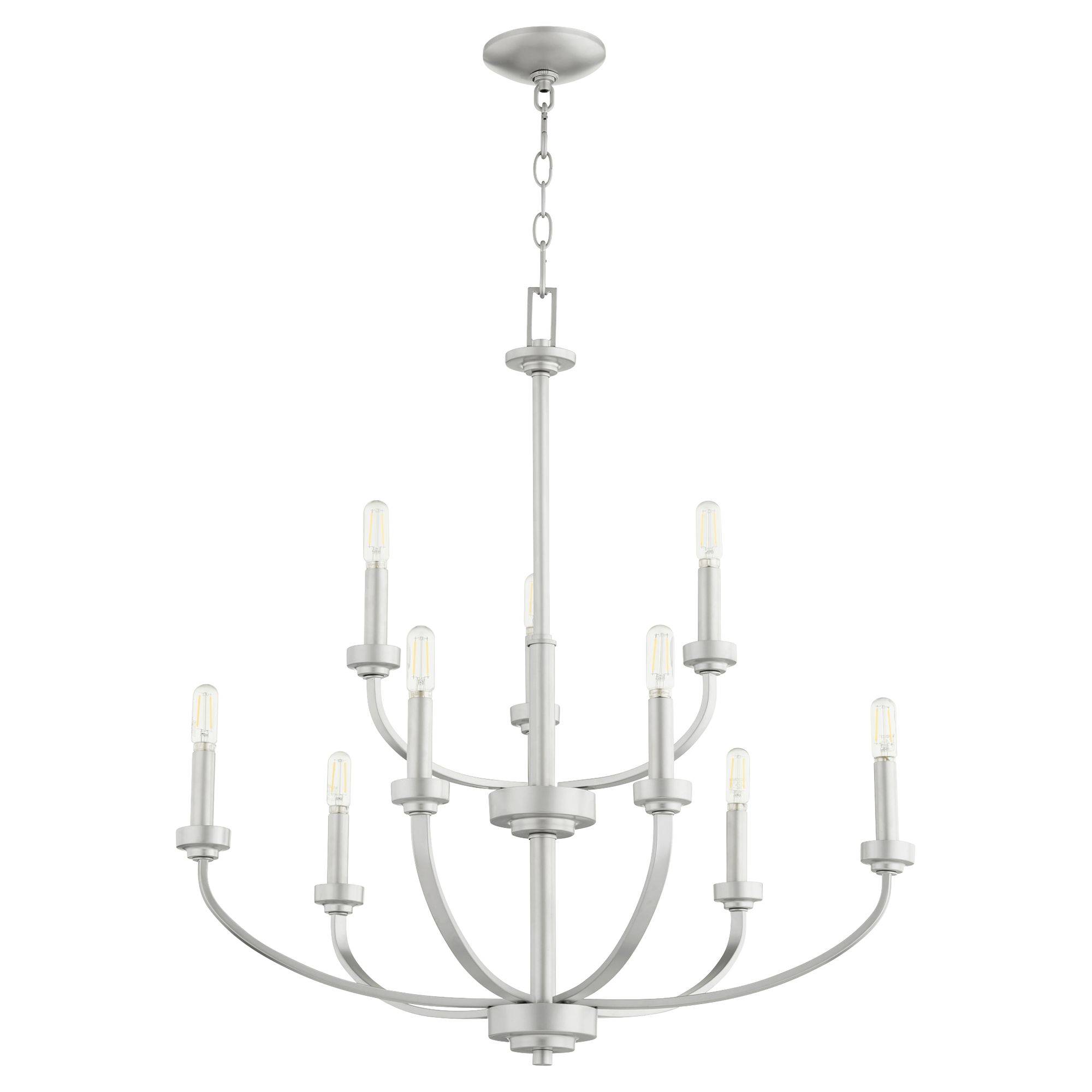 Image 2 Quorum International Reyes 9LT Classic Nickel Chandelier more views