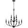 Quorum International Reyes 9LT Textured Black Chandelier