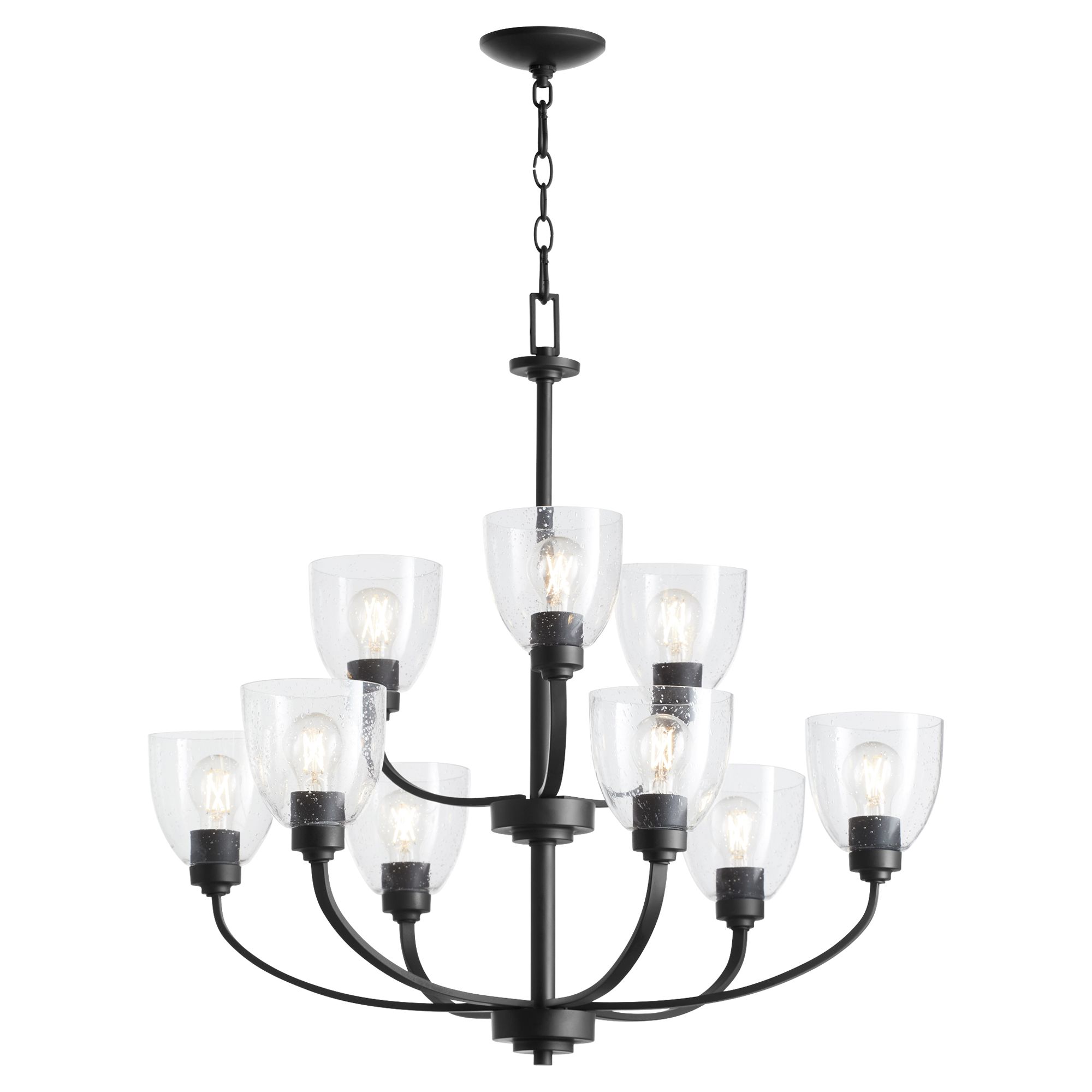 Image 3 Quorum International Reyes 9LT Textured Black Transitional Chandelier more views