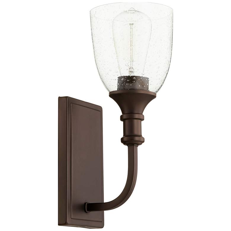Image 1 Quorum International Richmond 1LT Bronze w Seeded Glass Wall Mount