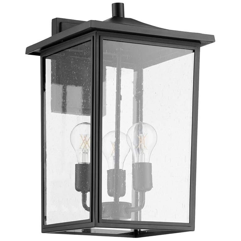 Image 1 Quorum International Riverside 11" Textured Black Wall Lantern