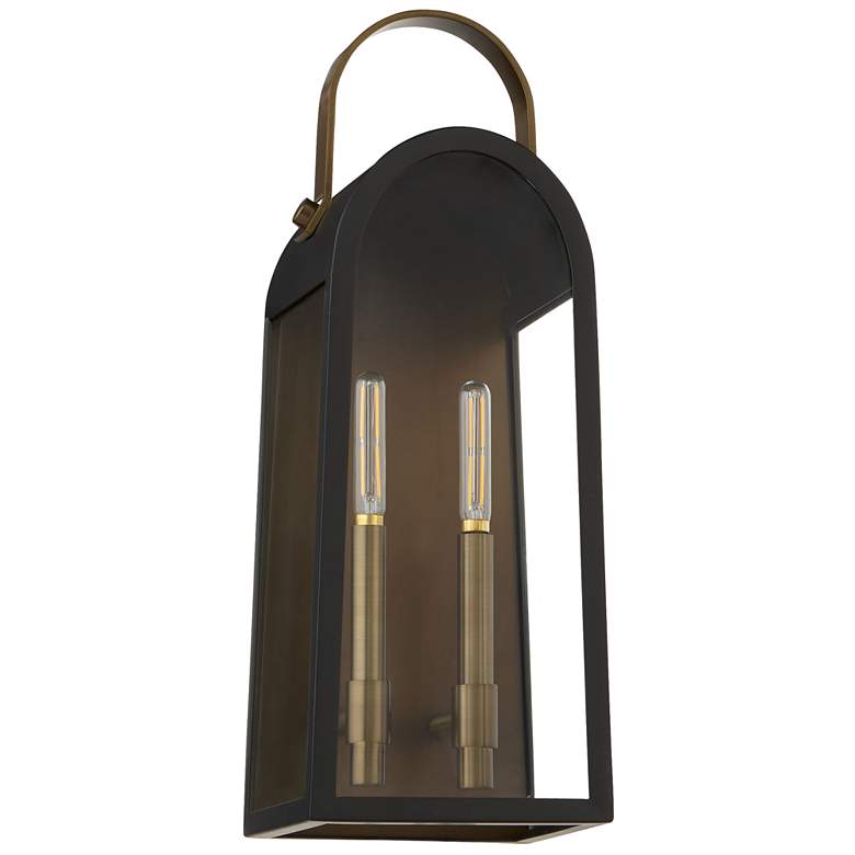 Image 1 Quorum International Rossi 20" Black w Aged Copper Lantern
