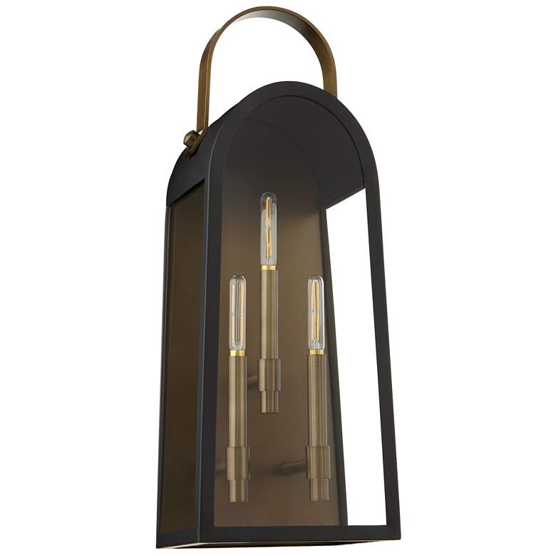 Image 1 Quorum International Rossi 25" Black w Aged Copper Lantern