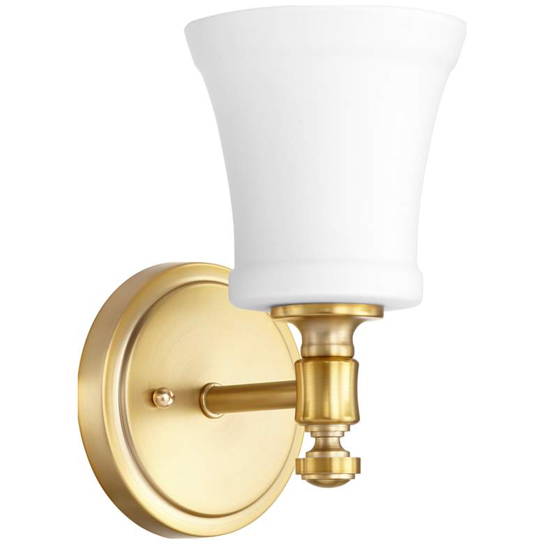 Image 1 Quorum International Rossington 1LT AGB w Opal Glass Wall Sconce