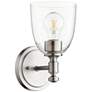 Quorum International Rossington 1LT Satin Nickel w Seeded Glass Sconce