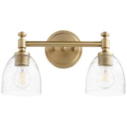 Quorum International Rossington 2LT AGB w Clear Seeded Glass Vanity Light