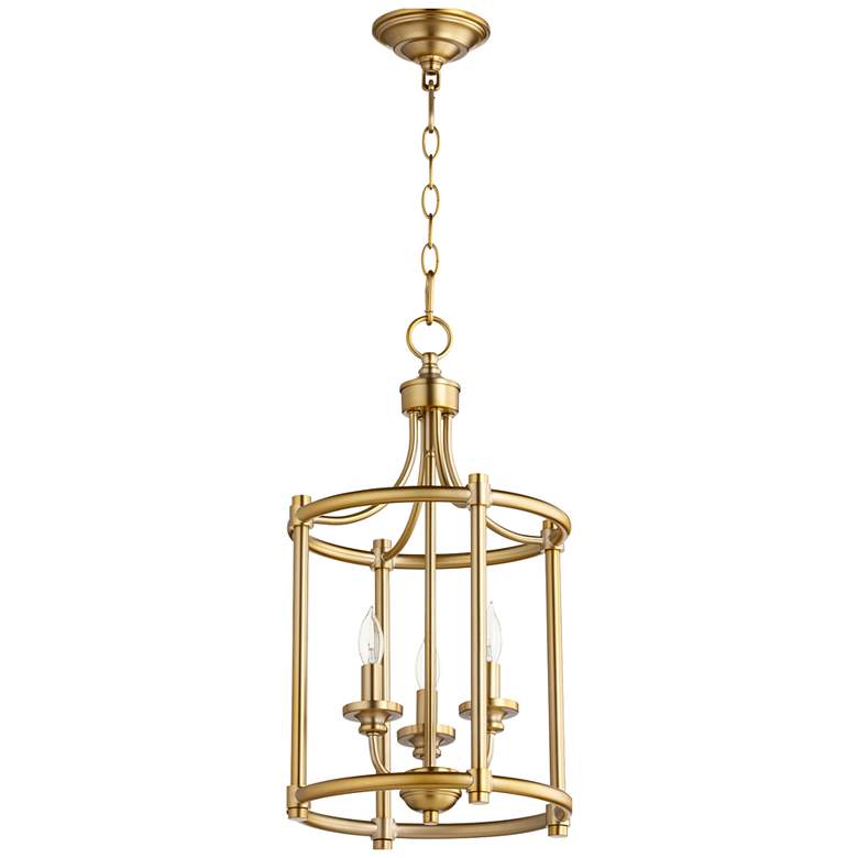 Image 1 Quorum International Rossington 3LT Aged Brass Entry Pendant