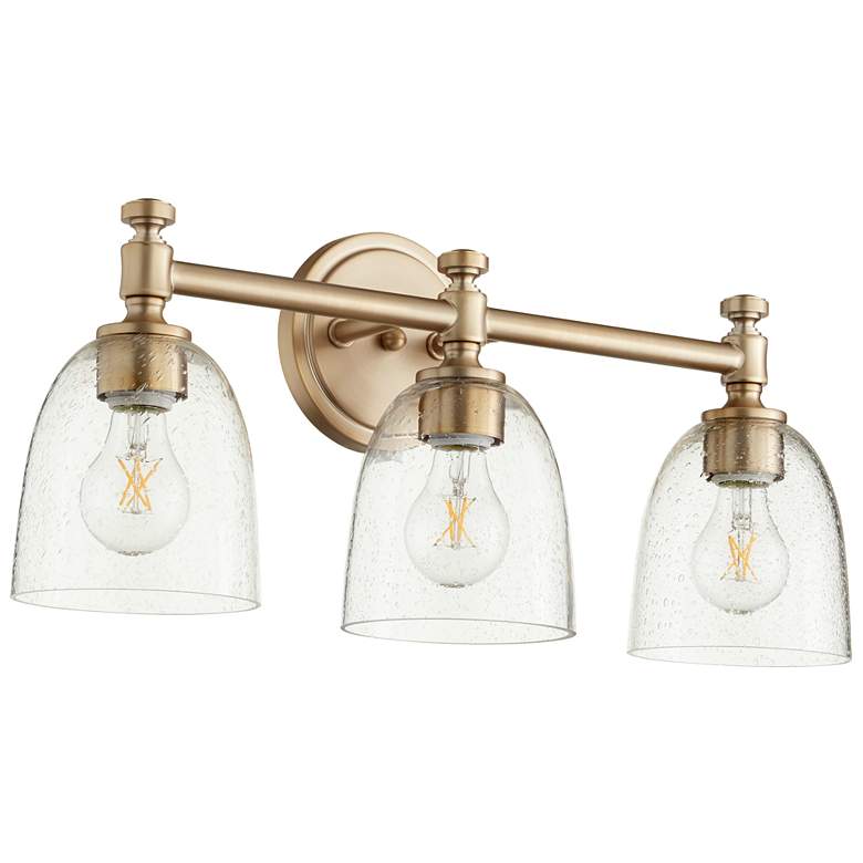 Image 1 Quorum International Rossington 3LT Aged Brass Vanity Light