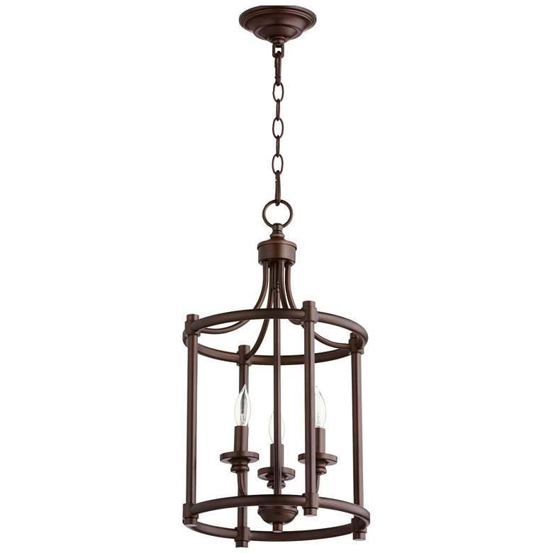Image 1 Quorum International Rossington 3LT Oiled Bronze Entry Pendant