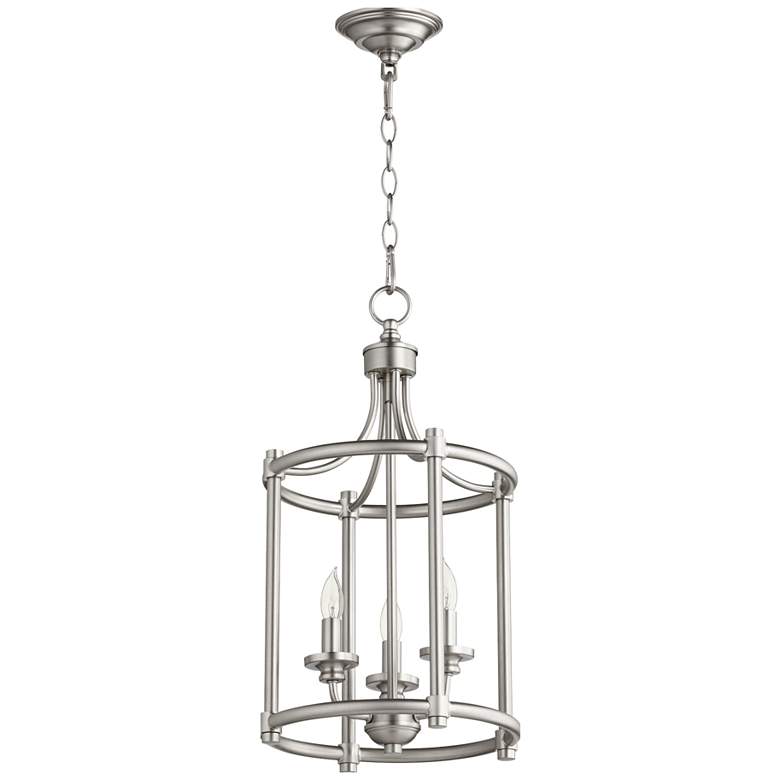 Image 1 Quorum International Rossington 3LT Satin Nickel Entry Pendant