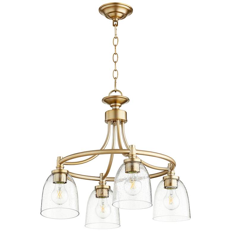 Image 1 Quorum International Rossington 4 Light Transitional Aged Brass Chandelier