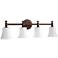 Quorum International Rossington 4LT Oiled Bronze w Satin Opal Vanity Light