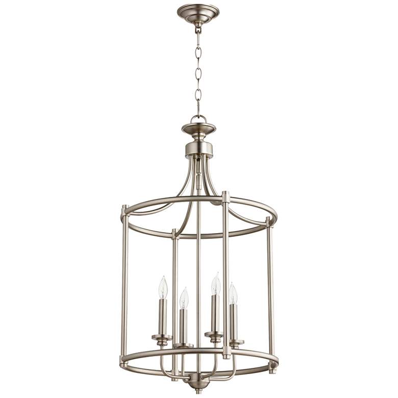 Image 1 Quorum International Rossington 4LT Satin Nickel Entry Pendant