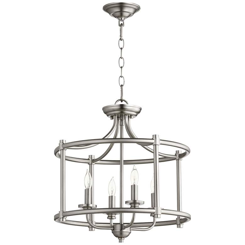 Image 1 Quorum International Rossington 4LT Satin Nickel Semi-Flush Mount