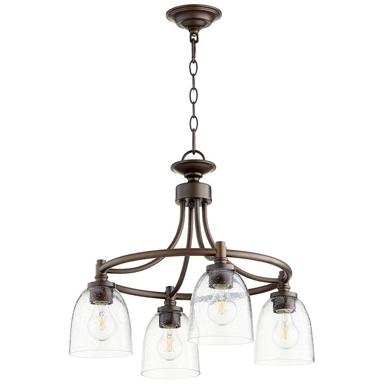Image 1 Quorum International Rossington 4LT Transitional Oiled Bronze Chandelier