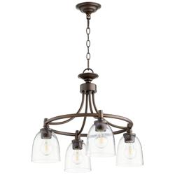 Quorum International Rossington 4LT Transitional Oiled Bronze Chandelier